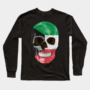 Kuwait Flag Skull - Gift for Kuwaiti With Roots From Kuwait Long Sleeve T-Shirt